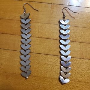 Silver fish hook earrings